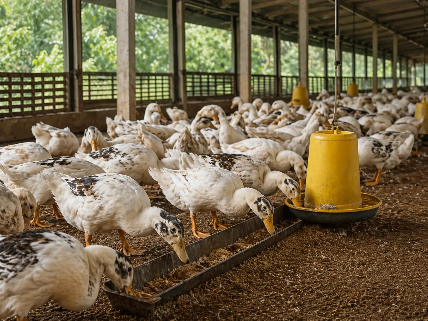 Proses pemeliharaan bebek di kandang